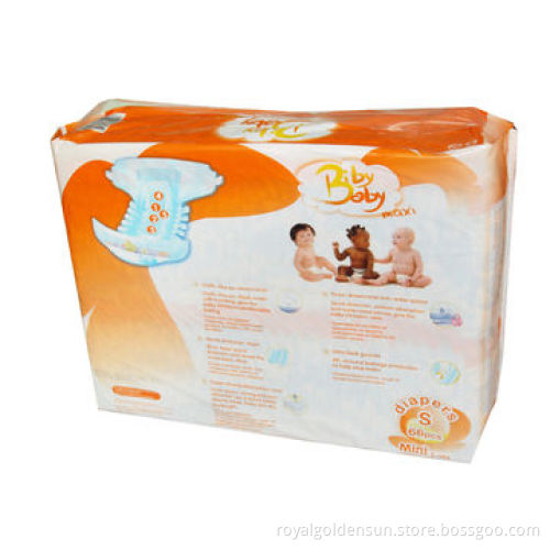 Disposable baby diapers with PP tapes and clothlike back sheet